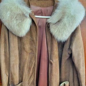 Fur suede coat